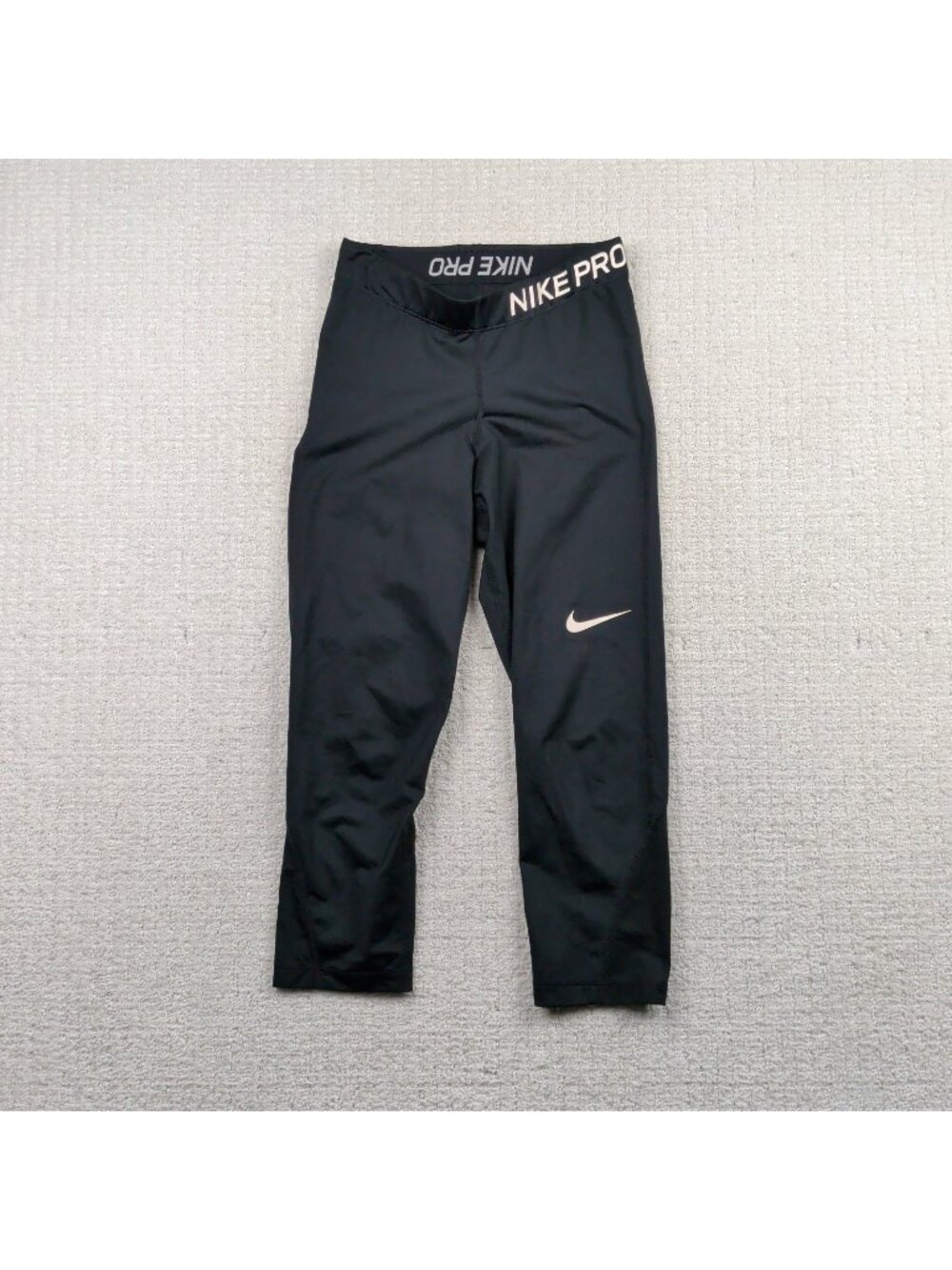 Nike Pro Leggings Womens Sz S Black Mid Rise Training Athletic Capri 889567 010